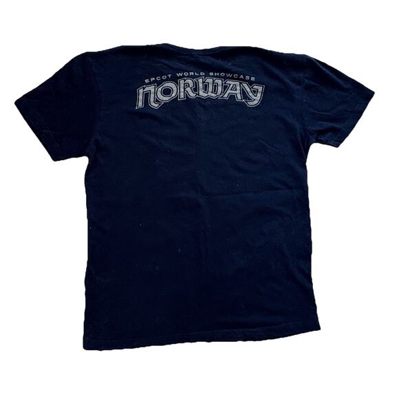 Disney Epcot Norway World Showcase Men's Size L T-Shirt Tee Black/Gold 2 Sided - Picture 2 of 5
